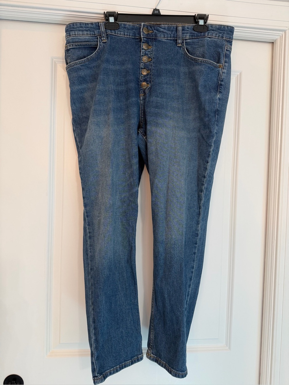Lee Classic Women's Blue Button-Front Jeans 18